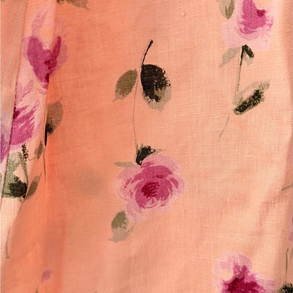 Industrie B. A-line Floral Peach Midi/Maxi Skirt with 100% Linen Size XL - Picture 2 of 9